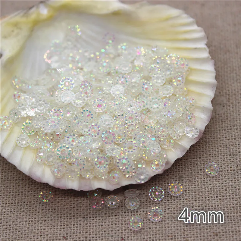 3000 PZ 4mm Bling del Rhinestone Della Resina Rotonda Girasole Flatback Cabochon Pietra Gioielli FAI DA TE/Decorazione Del Mestiere