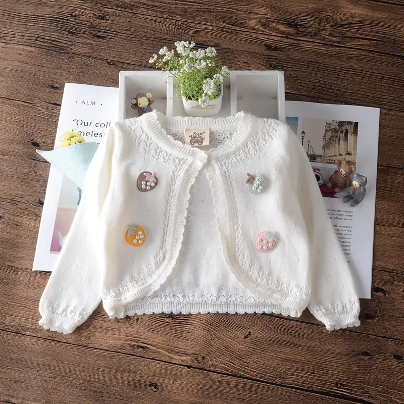 

Little Baby Girl Jacket Cute Cardigan Sweater Newborn Sweet Strawberry Cotton Coat 3 6 12 18 24 36 Month Baby Clothes 205025