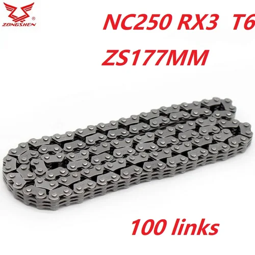 Imagen 2 del producto 250cc KAYO t6 k6 accesorios de motocicleta cadena de distribución de leva de tiempo de motor 100 eslabones para Zongshen NC250 ZS177MM KAYO BSE J5 rx3