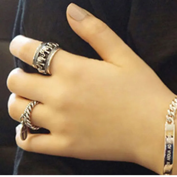 XIYANIKE Silver Color Open Rings for Women Couples Vintage Cute Elephant Animal Handmade Jewelry Party Accessories Gifts