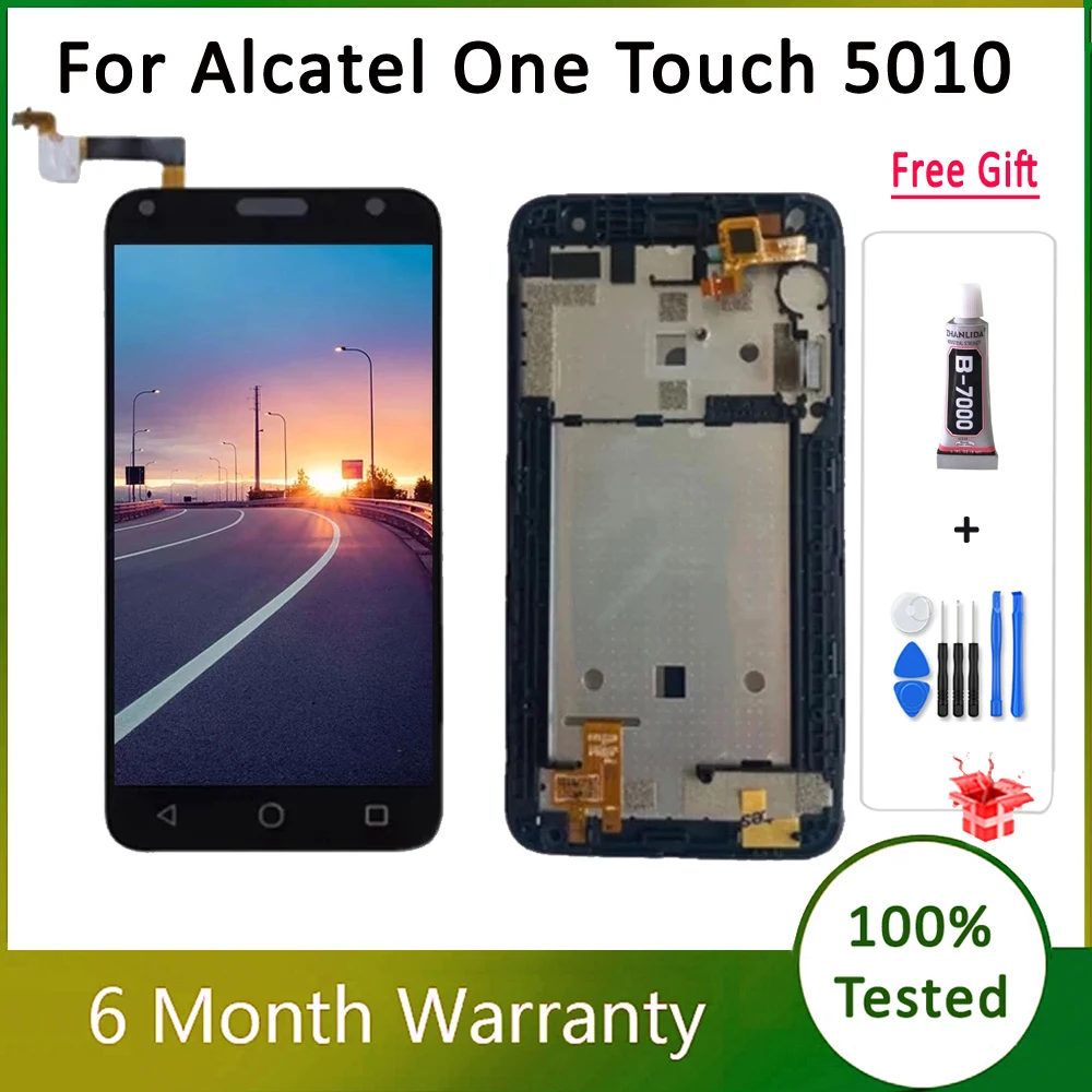 

100% протестированный 5,0 "ЖК-экран для Alcatel One Touch 5010 5010D OT5010, ЖК-дисплей, сенсорный экран, дигитайзер, датчик, запасные части