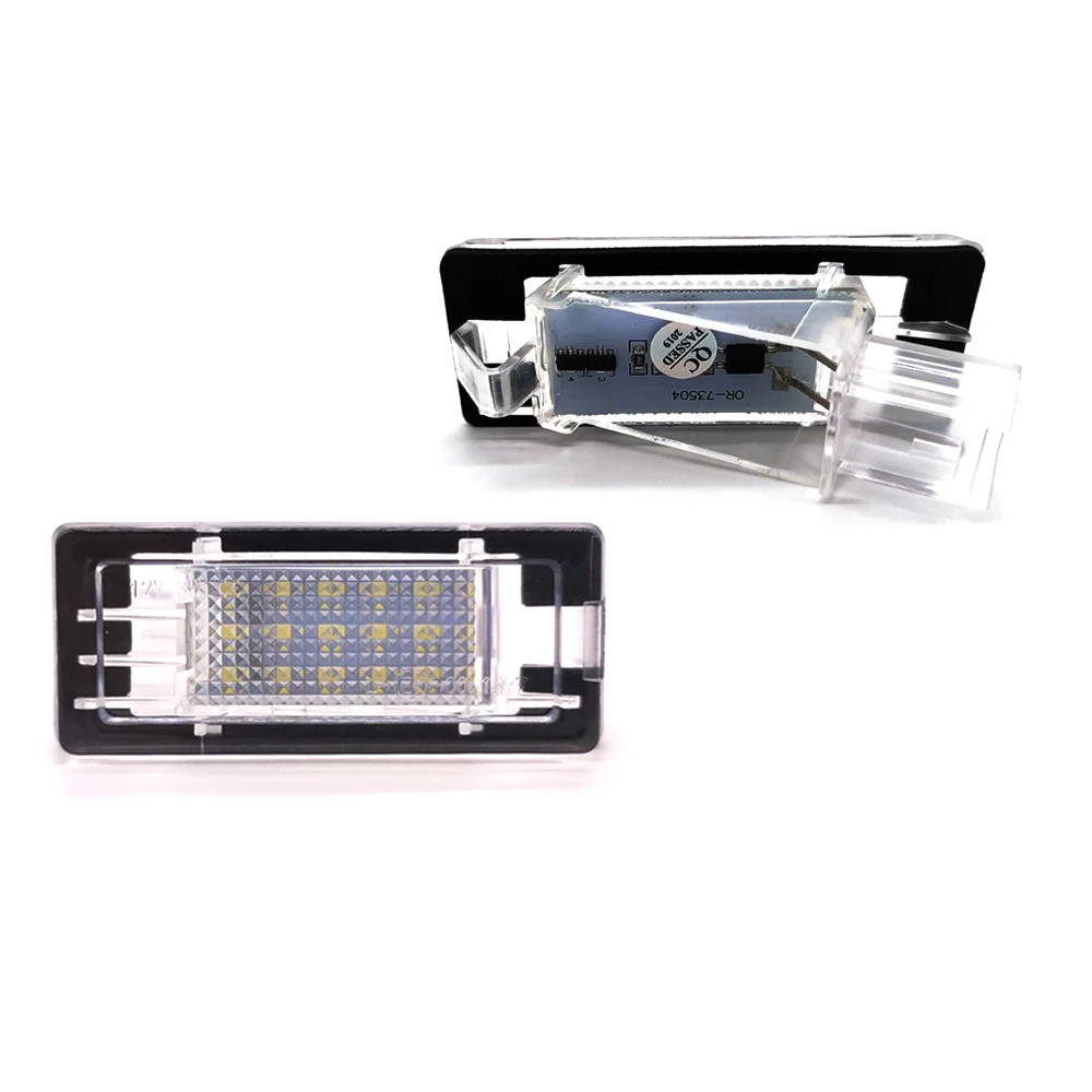 2Pcs For Renault Espace Scenic Laguna Fluence Captur Modus For Dacia Duster Lodgy Logan White LED License Number Plate Light