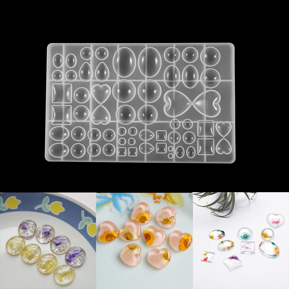 1Pcs Resin Gem Heart Square Spherical Crystal Epoxy Resin Mold for DIY Jewelry Making Findings Moulds Supplies Accessories