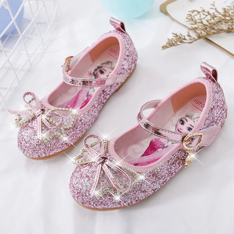 Disney Frozen Elsa Shoes Girls Sandals Children Party Dancing Shoes Kids Princess Sandals Shining Sandals Flat Shoes for Girls