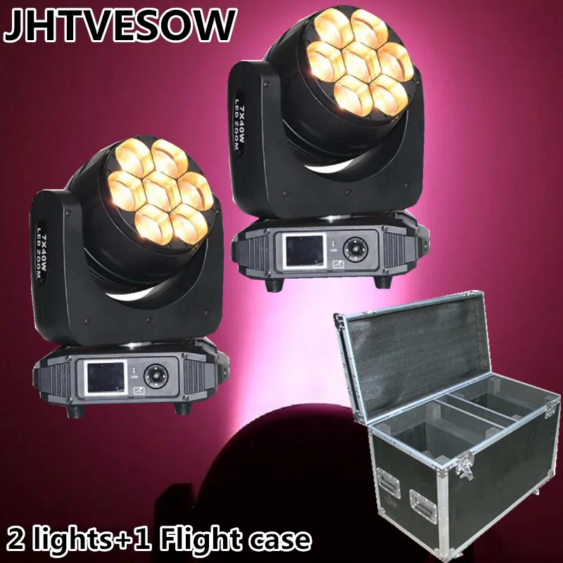

7*40W Pixel DMX512 Stage Lighting LED Moving Head Pro Fixture Zoom Wash Beam Effect Project Lighting With Flycase