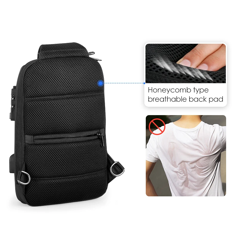 Mark Ryden-bolso cruzado TSA Lock para hombre, morral de hombro impermeable con carga USB, bandolera de mensajero para viaje corto