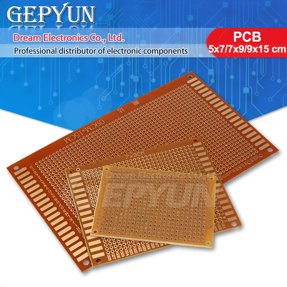 5pcs DIY Prototype Paper PCB Universal Experiment Matrix Circuit Board 5x7 7x9  9x15 cm