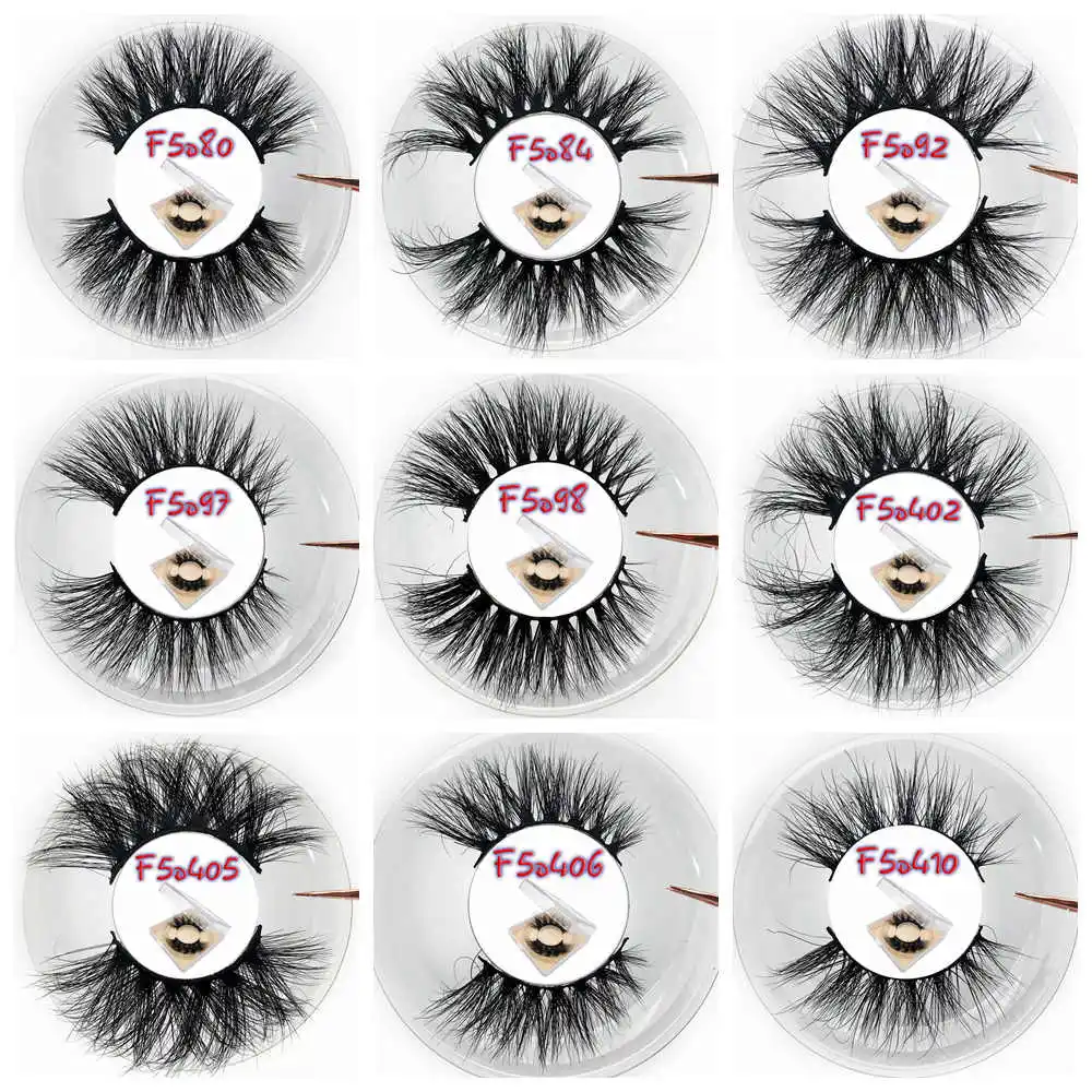 Mikiwi Free Logo 50 pairs 20mm 5D Mink Lashes Wholesale Dramatic Mink Lashes Bulk Custom Private label Fluffy lashes