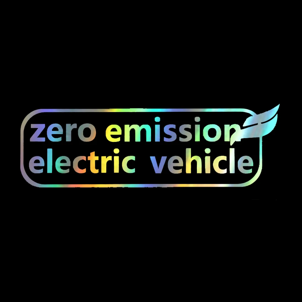 5.6CM*17.5CM Zero Emissions Electric Vehicle Vinyl Car Stickers Car Accessories Personalized Body Decoration Decal Laser/Black