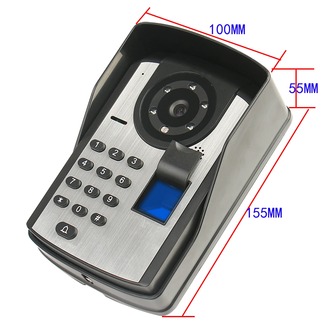 Tuya 7 Inch Video Intercm Touch Screen with Wired Doorbell 1080P APP Password Fingerprint Unlocking