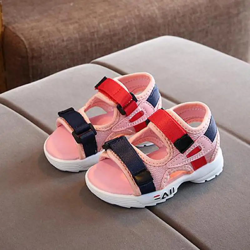 2022 Children\'s Summer Boys Leather Sandals Baby Flat Children Beach Shoes Kids Sports Soft Non-slip Casual Toddler Sandals B841