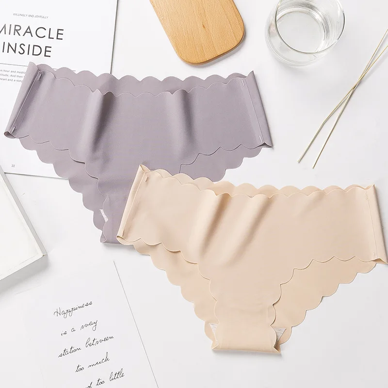 Women ruffles Underwear Invisible Seamless T Panties G-String Female Sexy Thongs Intimates Lingerie Ladies Briefs 1pcs LR710 image 2