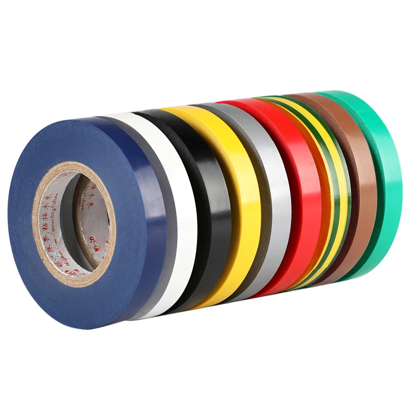 1PCs Electrical PVC Insulation Tape Narrow 1cm Wide 18 Meters Long Yellow Green Brown Silver Gray 9 Color Connection Wire 