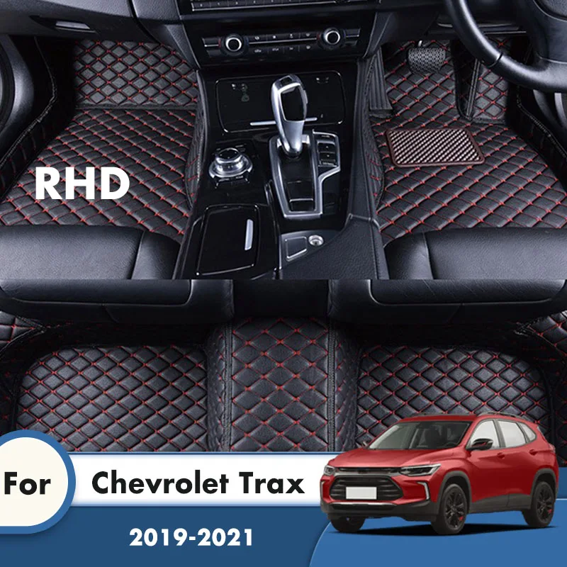 RHD Carpets For Chevrolet Trax Tracker Holden 2021 2020 2019 Car Mats Floor Artificial Leather Custom Car Interior Accessories