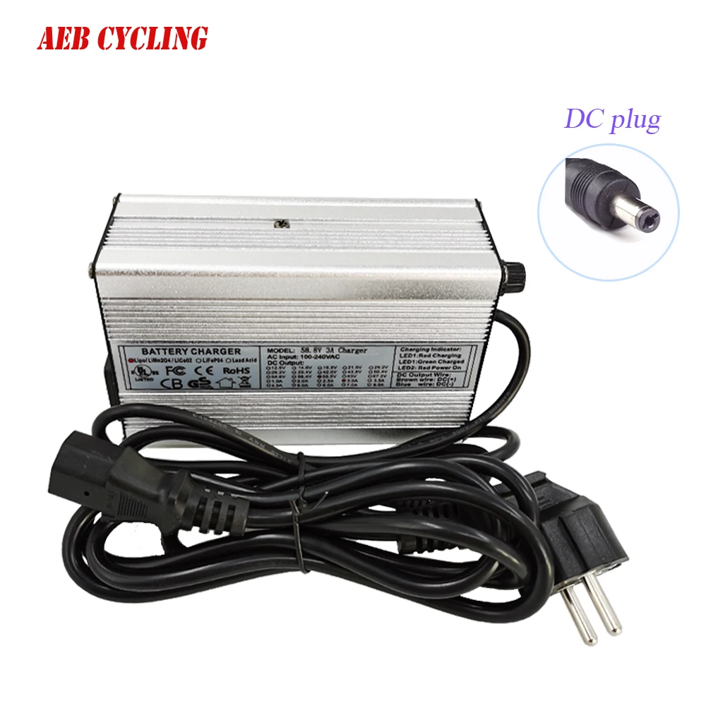 

Li-ion Battery Charger for E-MTB Bike, NCM Moscow Bike Battery with DC Charge Plug, 54.6V 2A 3A 4A