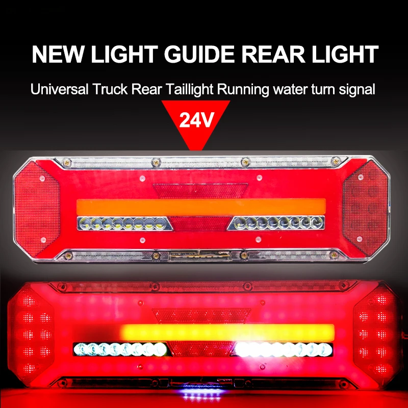 

NEW 2PC 24V LED Tail Brake Light Tail Lights Rear Brake Lamp Stop Turn Indicator Truck Trailers Van Reverse Indicator Waterproof