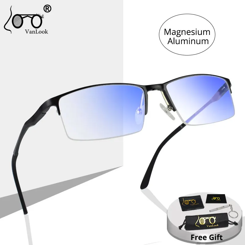 Magnesium Aluminum Alloy Fashion Eyeglasses With Yellowish Lenses Anti Blue ray Computer Glasses