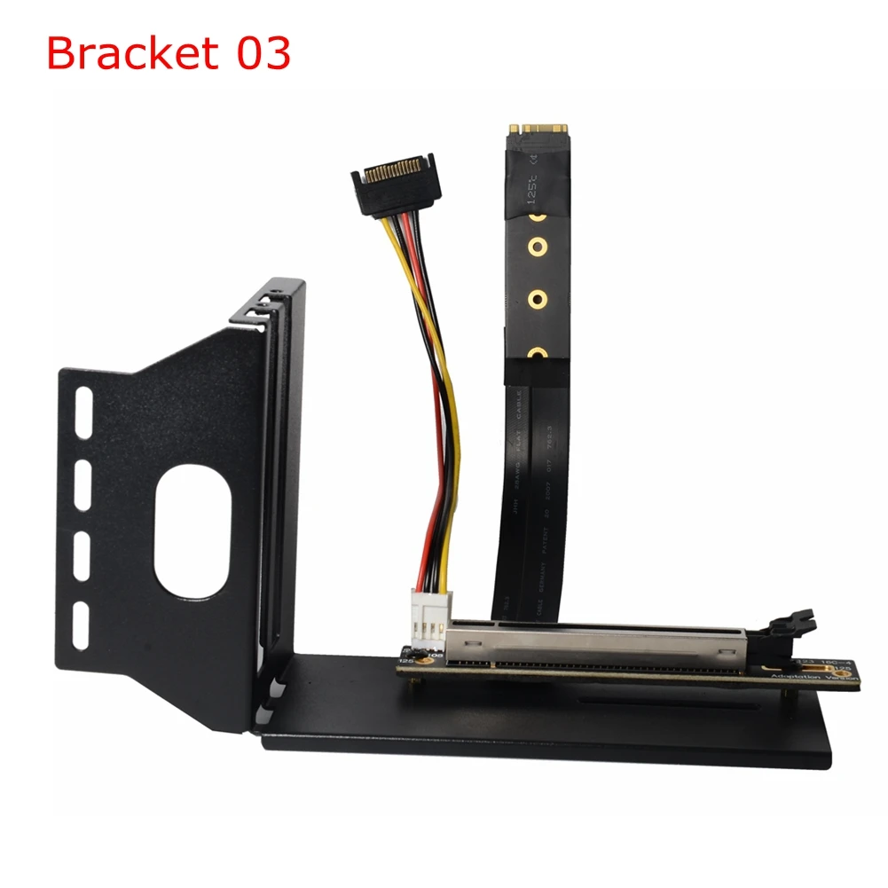 PCIe X16 بطاقة الرسومات حامل قوس عمودي مع M.2 NVMe M-Key إلى PCI-E 3.0 16x الناهض محول تمديد كابل 10-100 سنتيمتر