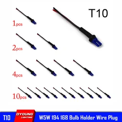2-10pcs W5W Socket T10 Connector Led Bulb Holder 194 168 Car Light Adapter Wire Plug Male to Female Reading Side Marker Lamp
