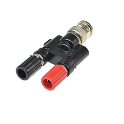 1Pcs BNC male to two dual 4mm Banana binding post jack connector Adapter bnc male to banana female jack