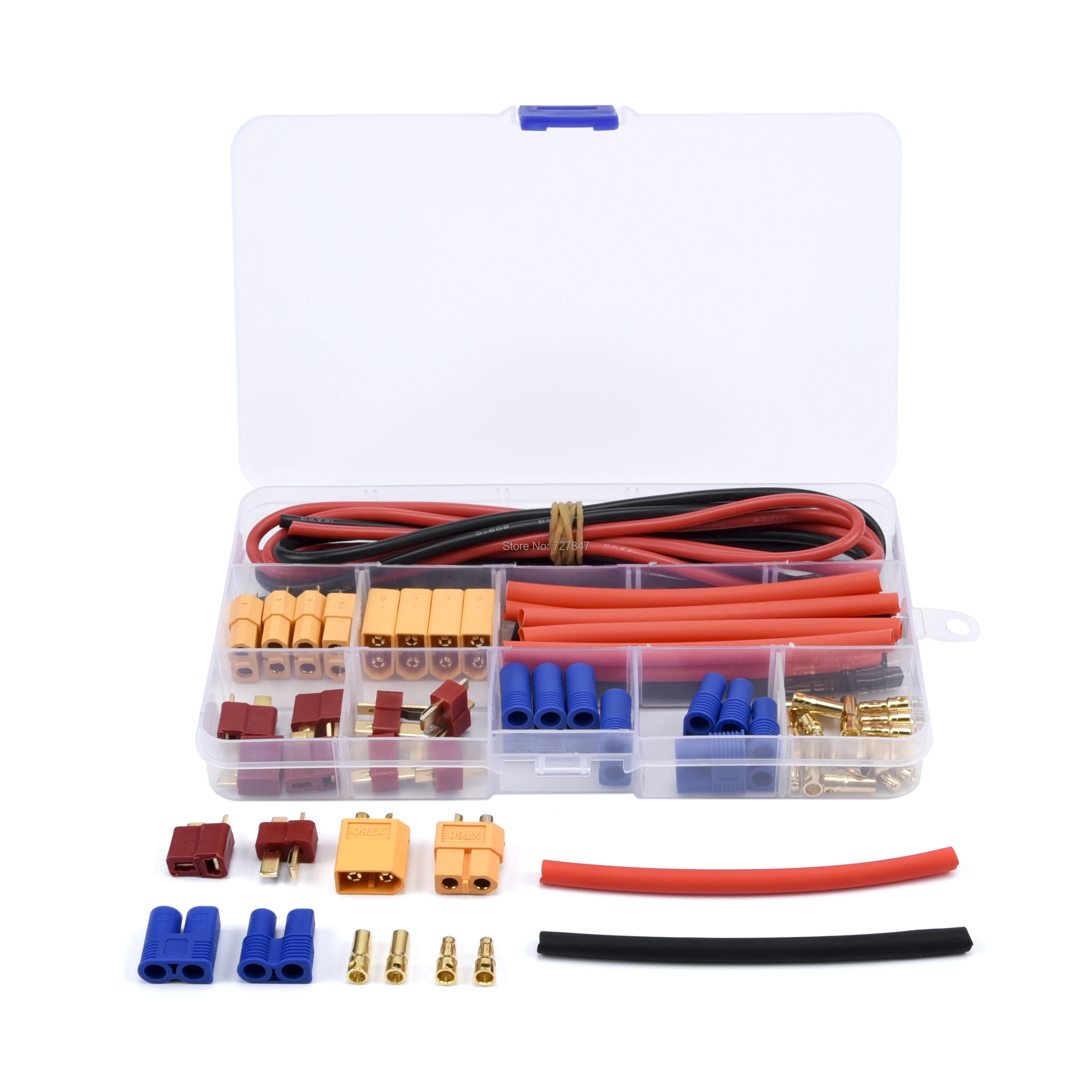 Deans T Plug EC3 XT60 Złącze męskie / żeńskie 14AWG Przewód silikonowy Rurki termokurczliwe do RC FPV Drone Car Lipo Battery