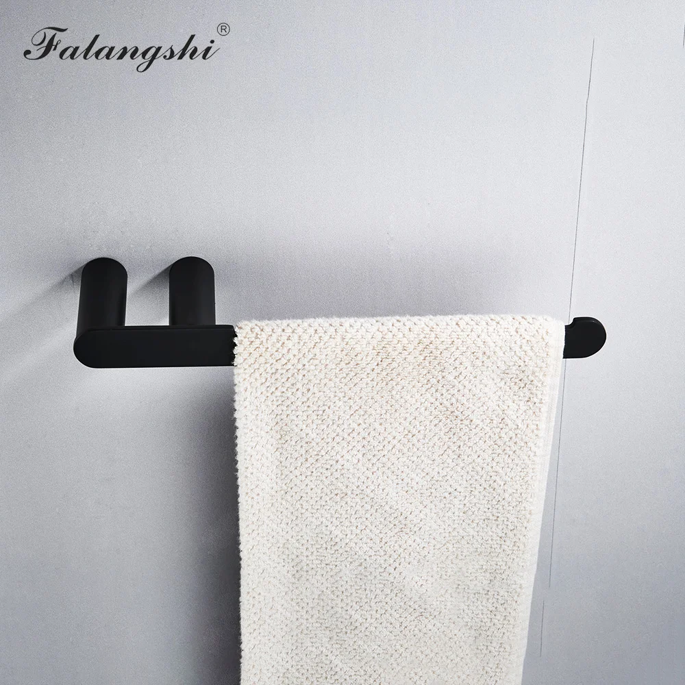 Bathroom Hardware Set Black Robe Hook Toilet Roll Paper Holder Single Towel Rail Bar Bath Accessories Wall Mounted WB8859