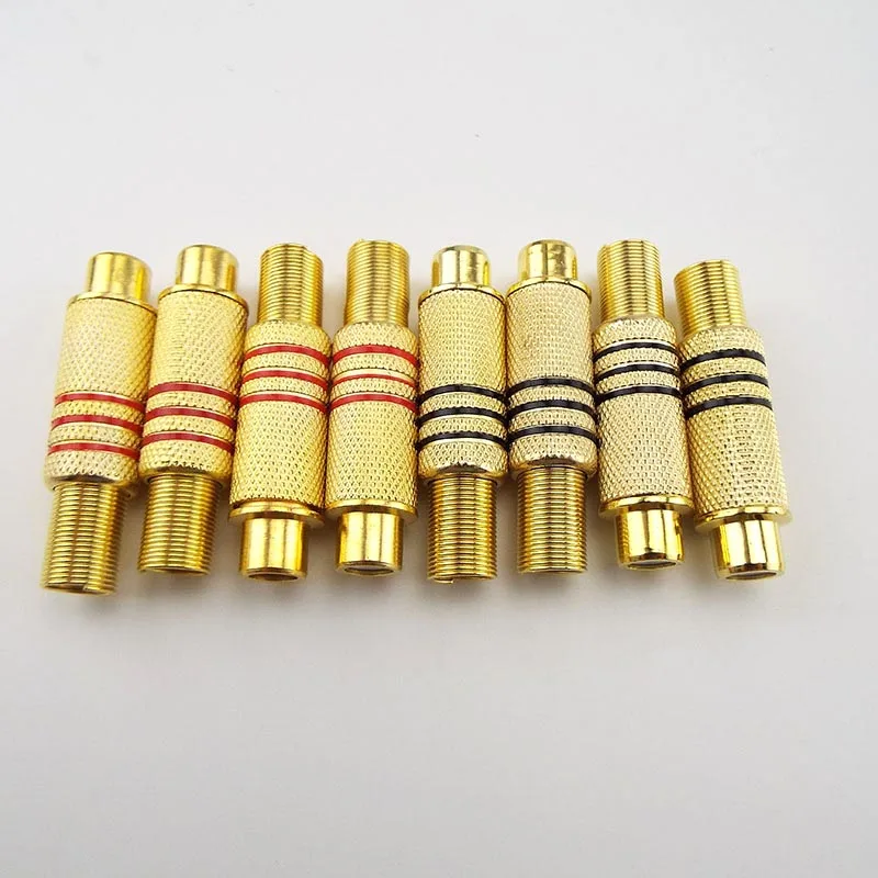 Gold Plated RCA Connectors Male Female Plug Adapter Solder Type for Audio Cable Plug Adapters Video CCTV Camera