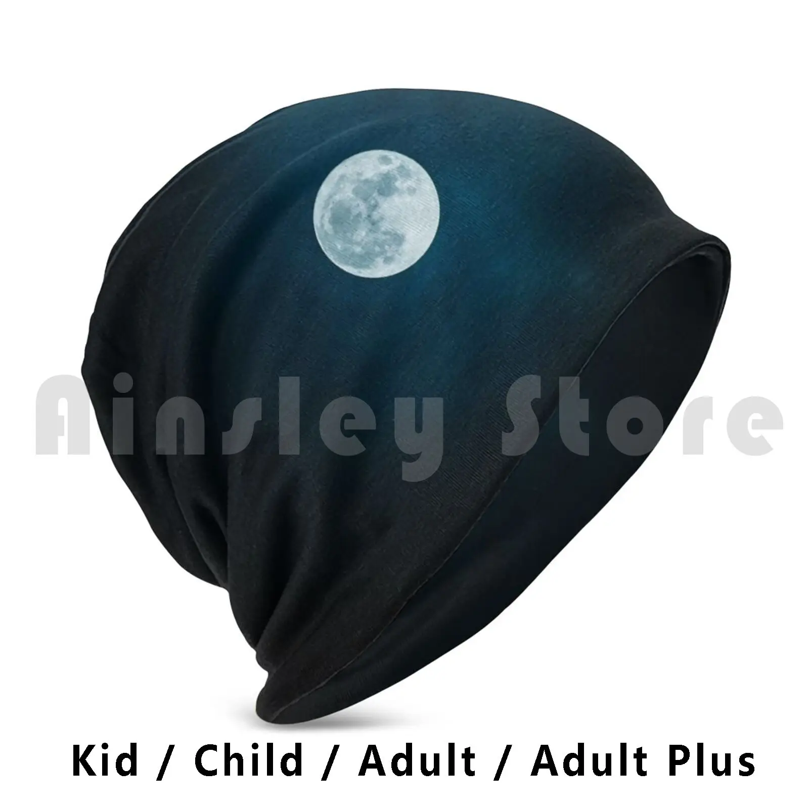 Moon Beanies Knit Hat Hip Hop Moon The Fullness Of Sky Mystery Nature Lunar Full Moon Moonlight Landscape