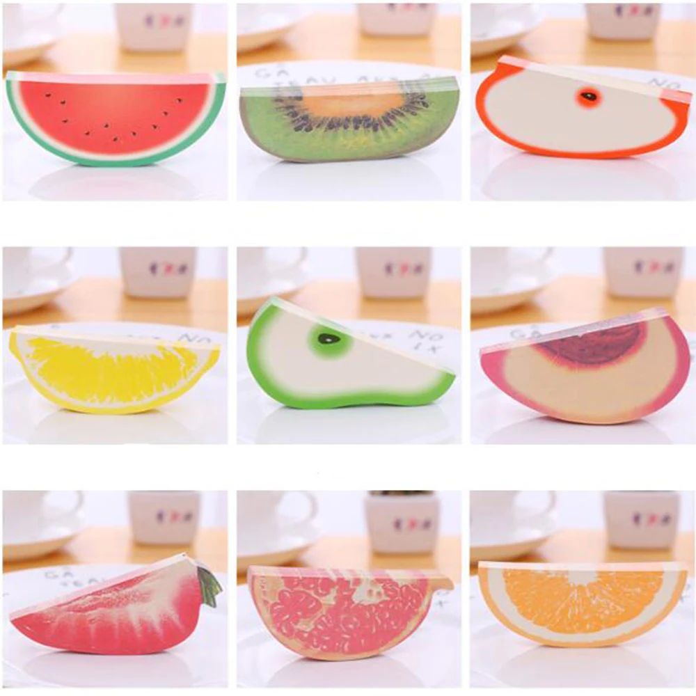 Self-Stick Fruit Notes Bright Color Self-Adhesive Removable Shaped Sticky Note-9 Pads Per Pack-150 Sheets Per Pad Inside