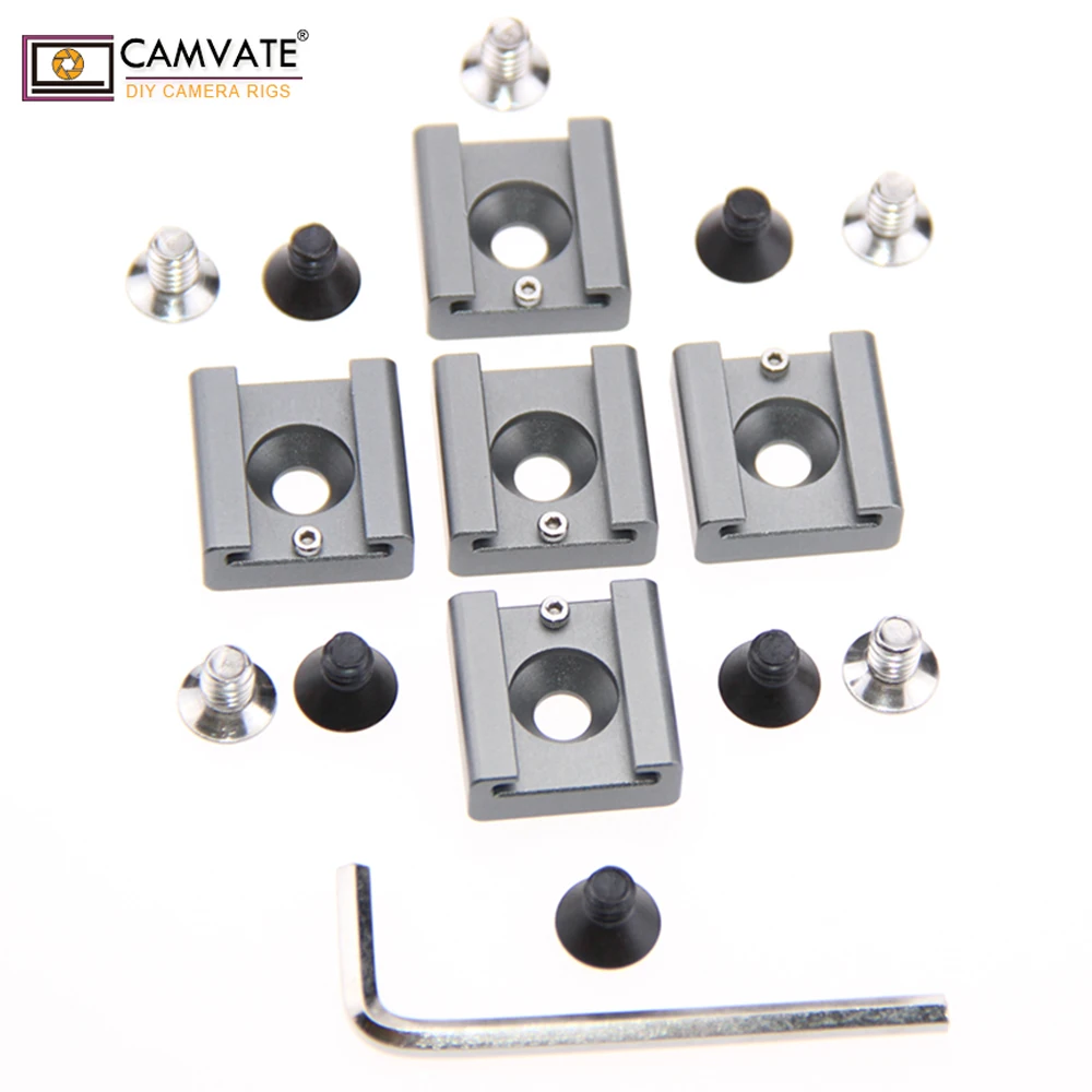 CAMVATE 2 шт. крепление горячего/холодного башмака с 1/4 "монтажным отверстием для DSLR камеры светильник, микрофон, монитор, крепление вспышки