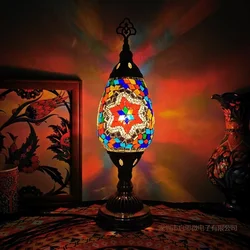 Turkish Table Lamp Vintage Art Deco Handcrafted Lamparas De Mesa Mosaic Glass Romantic Bed Light Lamparas Con  Night Lampe