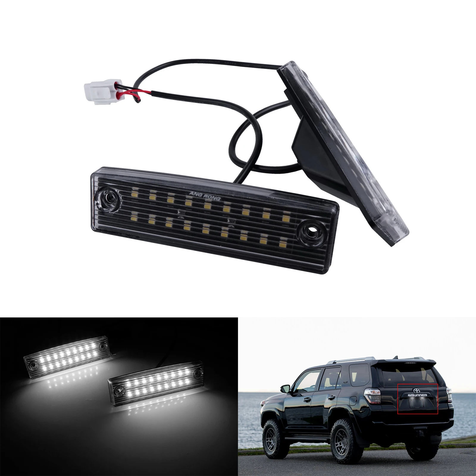 

ANGRONG 2X For Toyota 4Runner 1996-2020 Sequoia 2008-2019 Set LED License Plate Light Lamp