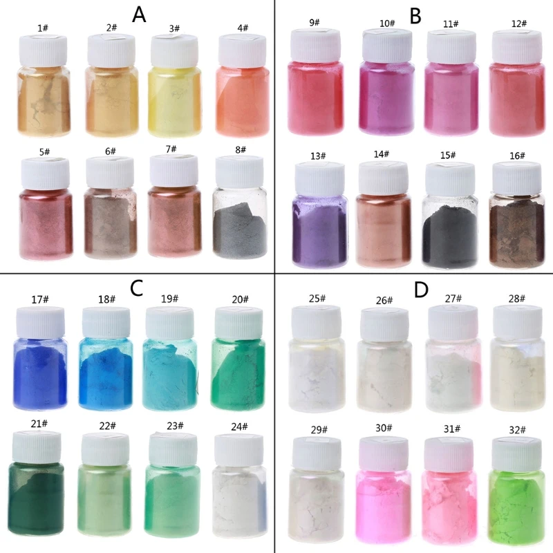 8 Colors 10g Epoxy Resin Colorant Powder Mica Pearlescent Pigments Kit