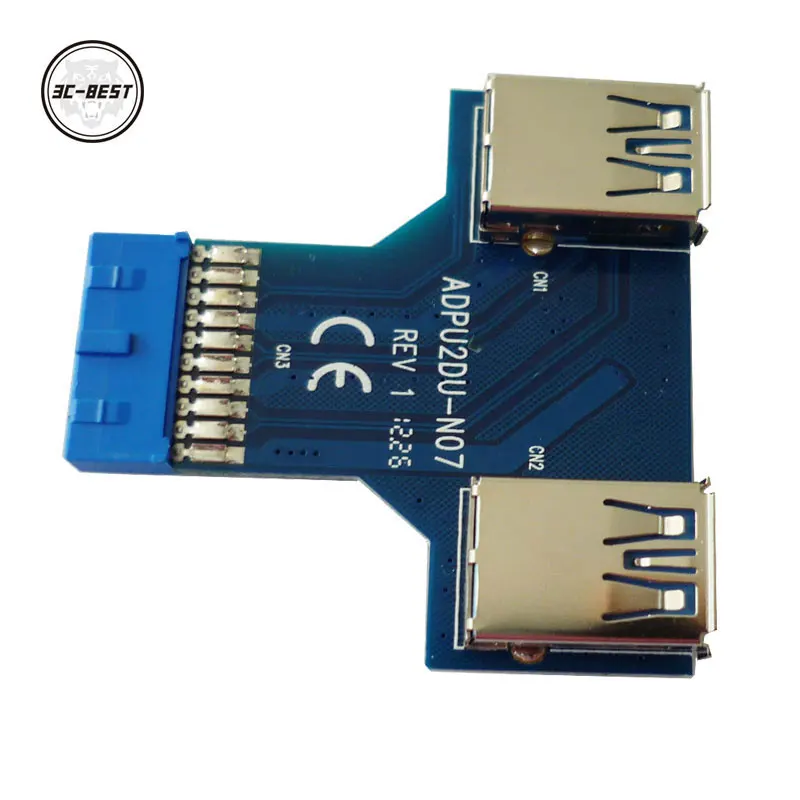 IT-Converter 19 pin header to 2x USB3.0 Adapter Card