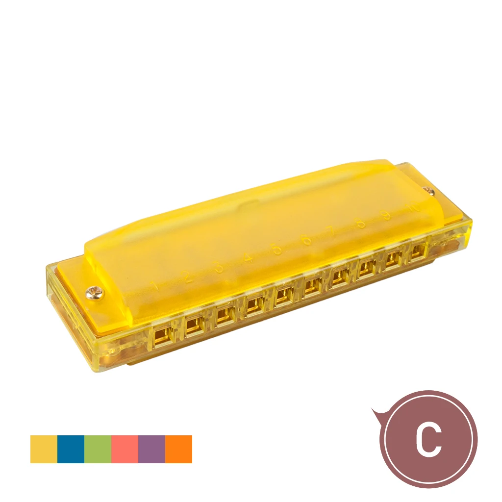 

harmonica comb melodica C tune Plastic 10 holes Five colors available Yellow color New