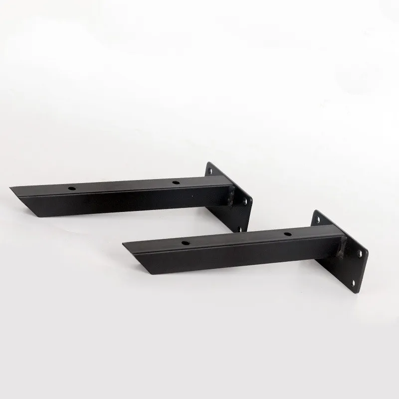 2pcs Black Triangle Wall Bracket Fixed Tray Shelf Wood Metal Straight Bracket Wall Shelf for Microwave Hardware Accessories