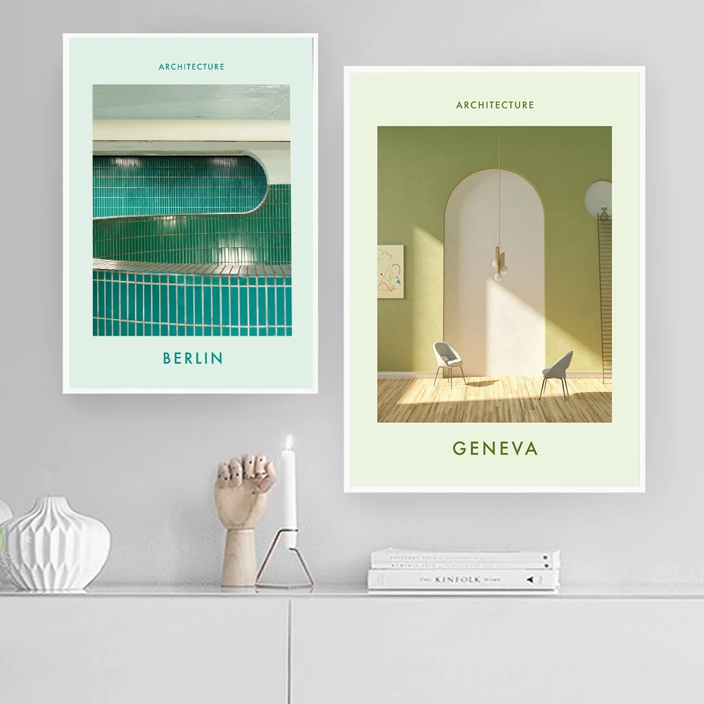 Geneva Berlin modern architecture art print print minimalist design canvas poster wall philosopher bedroom interior decoration
