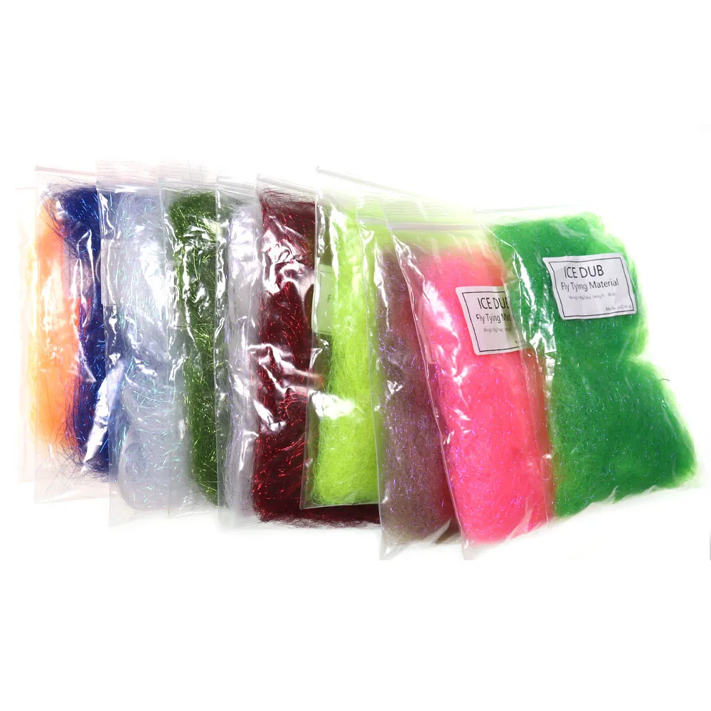 ICERIO 1 paquet UV 8 cm de Long doublage de glace matériel d'attache de mouche pour attacher des nymphes banderoles Baitfish eau salée mouche truite pêche leurres