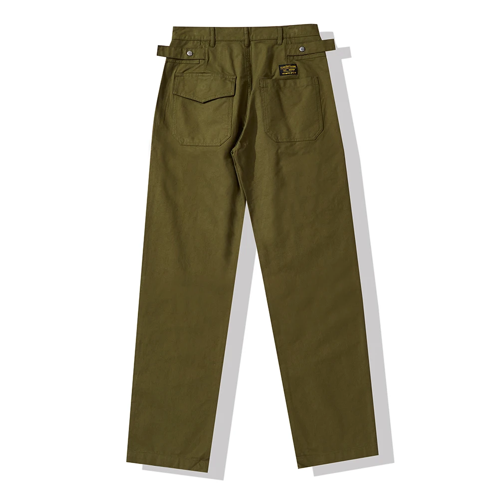 Loose Straight-leg Pants Mens Amekaji Solid Color Casual Pants Simple Vintage Trousers Men