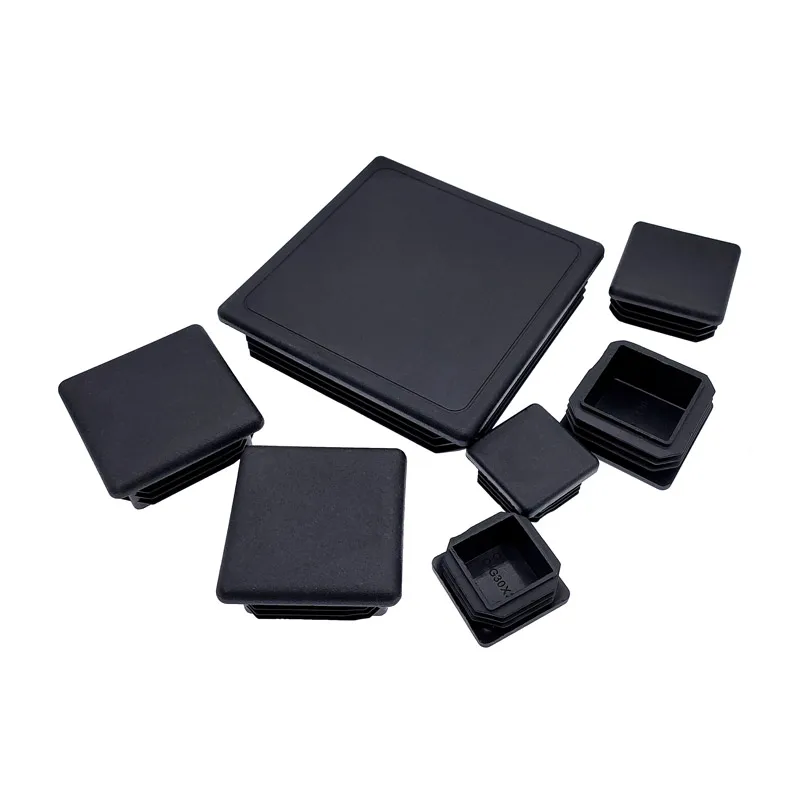 10Pcs Black Plastic Steel square pipe plug Furniture  Pad Plastic square Leg plug Anti Slip Feet Protectortube cap plug cap image 2
