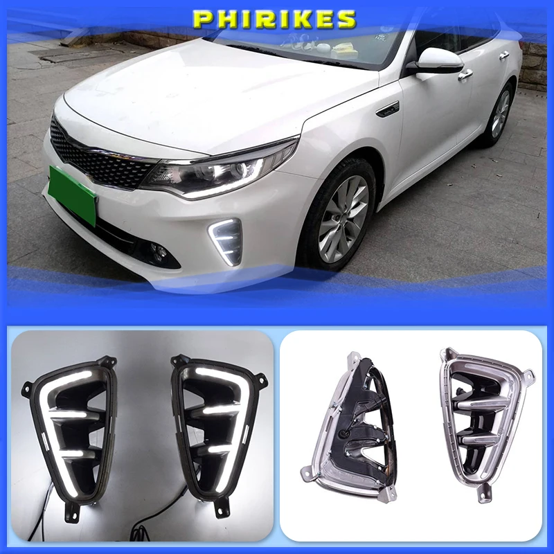 

2 Pcs For Kia Optima K5 2016 2017 LED DRL Daytime Running Lights Daylight Fog light cover Car styling White