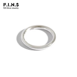 F.I.N.S S990 Pure Silver Minimalist Jewelry Circular Round Glossy Sterling Silver Ring 990 Women's Decoration Engagement Ring