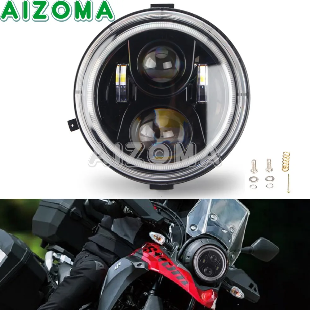 For Suzuki DL250 V-Strom 2017 2018 2019 LED Headlight Assembly Kits Motorcycle Angel Eye HI/LO Beam Daytime Running Lights