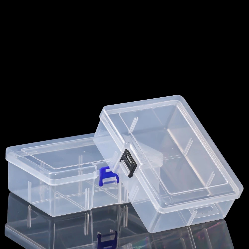 Caja de almacenamiento de tornillos de componentes transparentes, caja de herramientas práctica para exhibición de Joyas, contenedor de plástico,