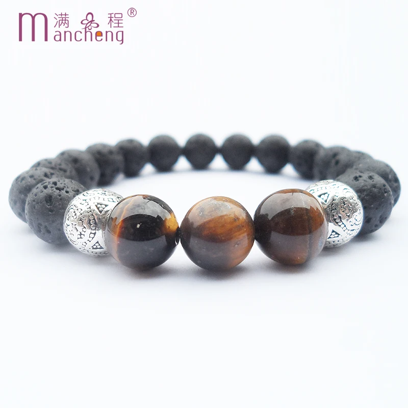 

fnaf 10MM Natural Stone Lava Tiger Eye Bracelet Vintage Yoga Prayer Beads Ethnic Religion Meditation парные браслеты Jewelry