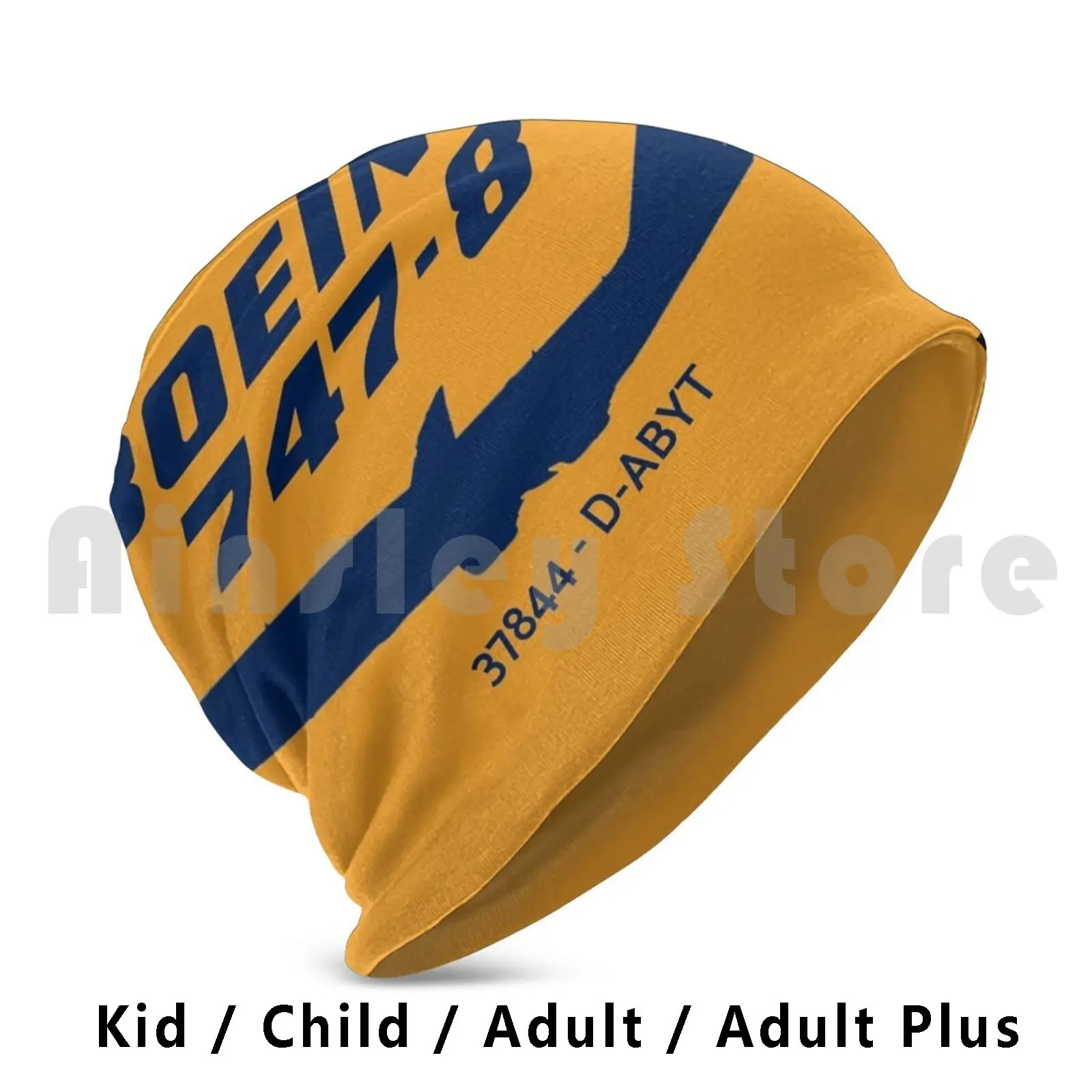 Boeing 747-8 37844 D-Abyt ( Blue ) Beanies Knit Hat Hip Hop B747 8 Boeing 747 747 8i Jumbo Jet Lh Frankfurt