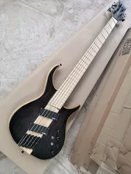 Factory custom 5 strings ASH body Electric Bass Guitar with Black hardware,Neck through body,Active pickups