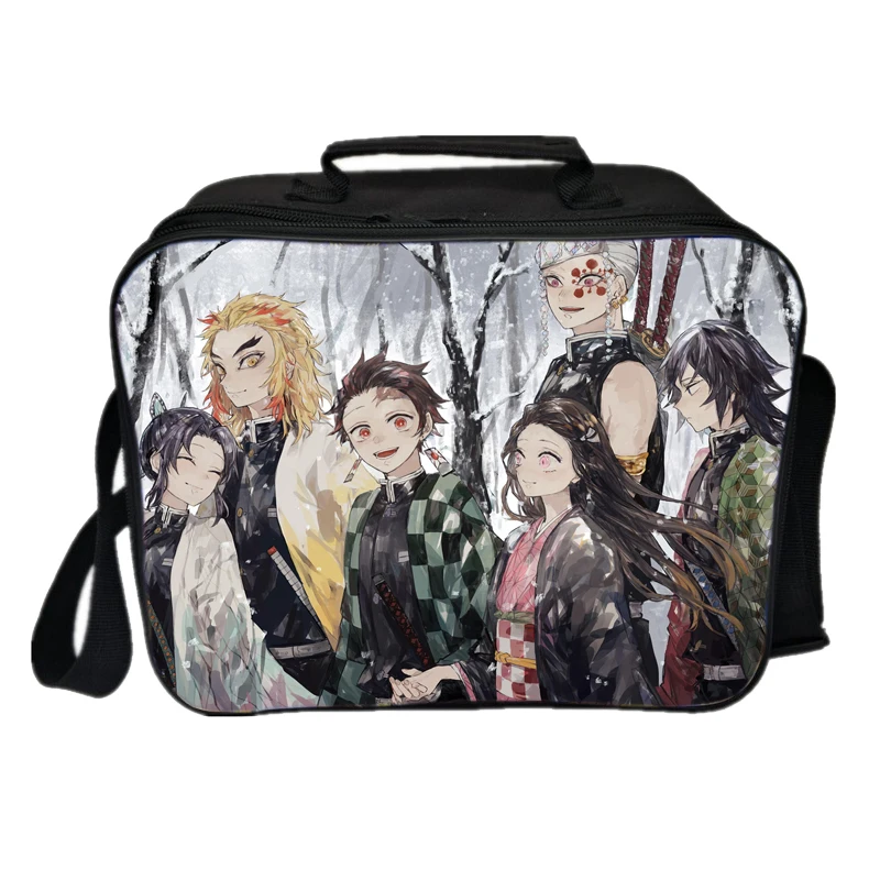 Anime Demon Slayer Lunch Bag Worker Students Kimetsu No Yaiba Lunch Box Child Cooler Bag Picnic Insulation Bag