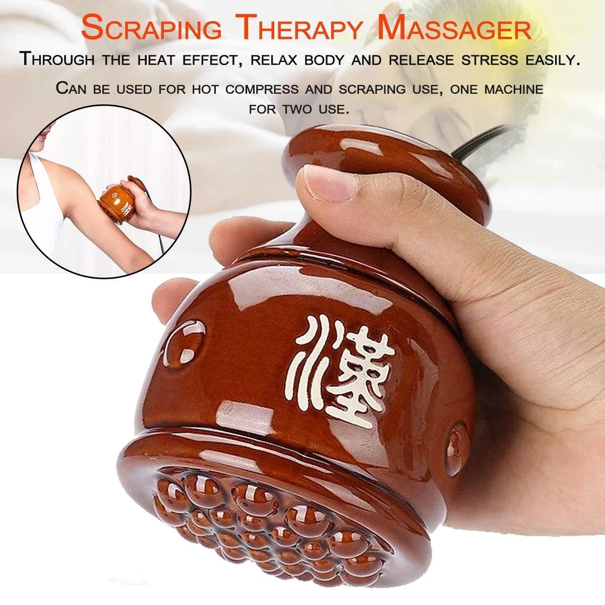 Electric Heating Vacuum Scraping Therapy Massage Guasha Machine Body Massager  moxibustion beauty guasha moxa steam massage