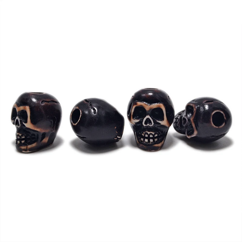 FZ002 Imitation bone beads Antique Skull Beads for Halloween Jewelry Resin skull beads are used in bracelet necklace making